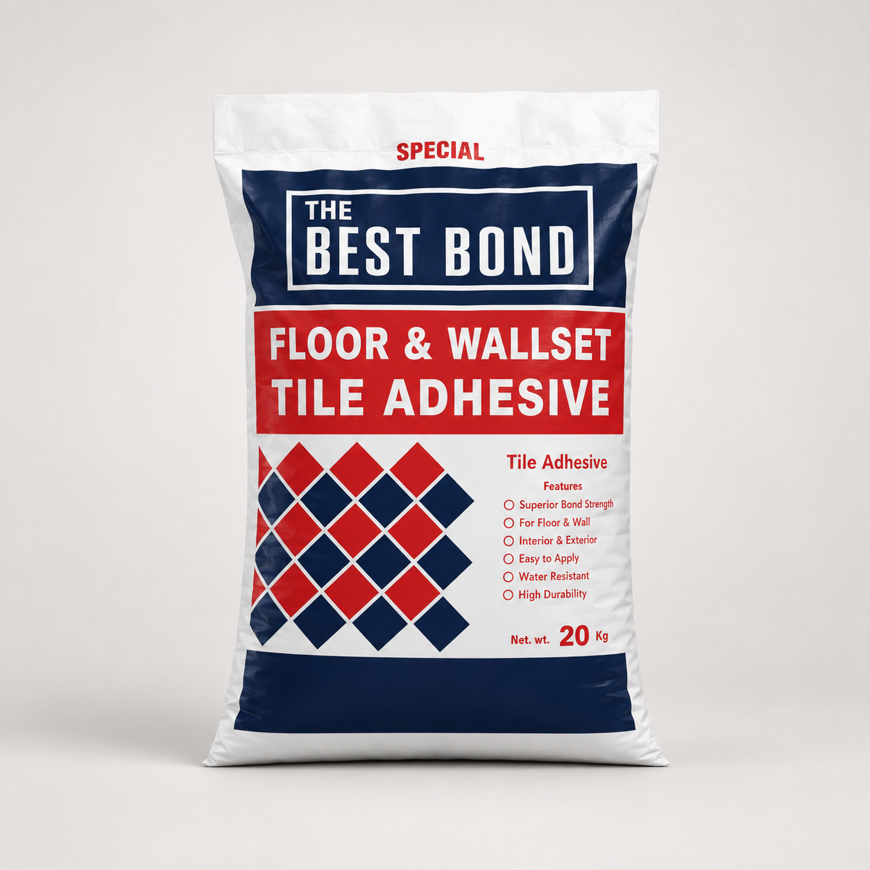 The Best Bond 20kg tile adhesive pack
